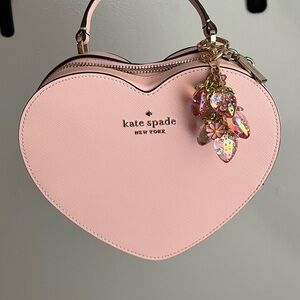 Iridescent pink strawberry keychain